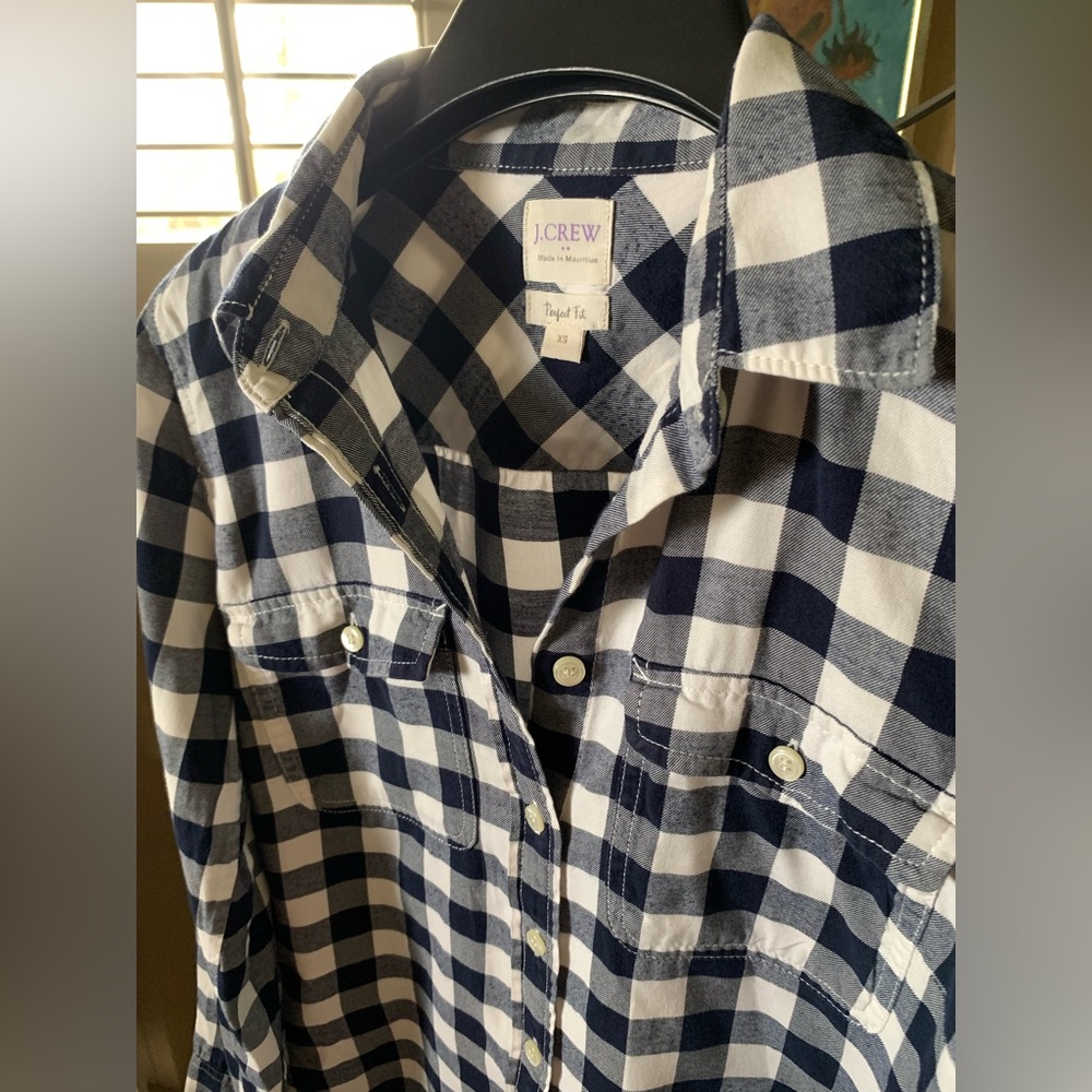 J.Crew Perfect Fit Buffalo Check button down